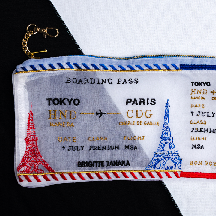 【予約商品】MISIA×BRIGITTE TANAKA<br>オーガンジーポーチ<br>- TICKET TO PARIS -