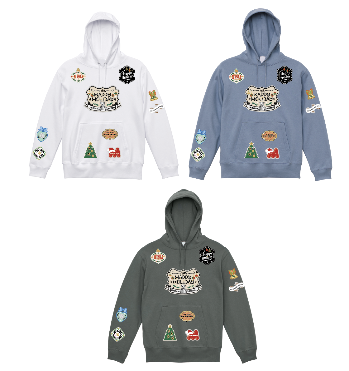 【予約商品】MCML MISIA’s クリスマスワッペンパーカー（ホワイト）