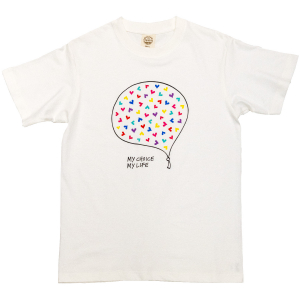 MCML オーガニックコットンTシャツ- 風船に詰められたハート