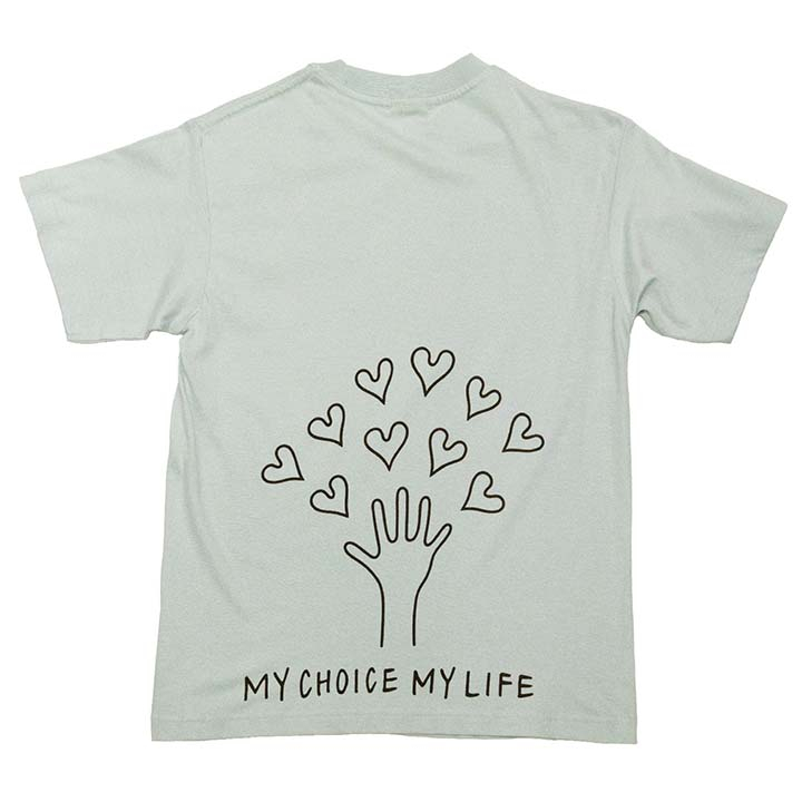 MCML オーガニックコットンTシャツ- 広げた手から溢れるハート