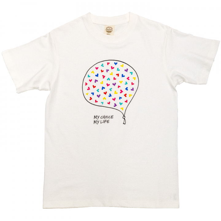MCML オーガニックコットンTシャツ- 風船に詰められたハート