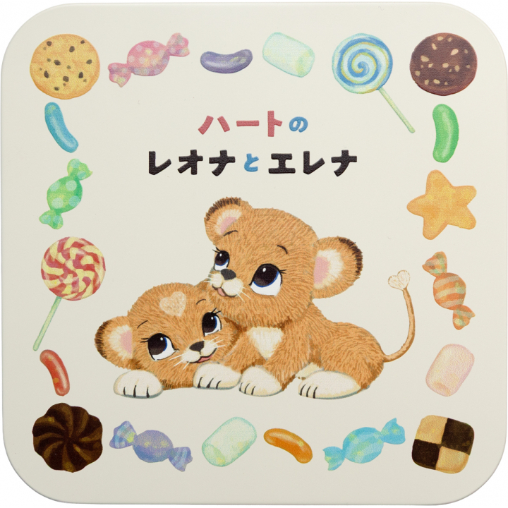 ハートのレオナとエレナ クッキー缶
